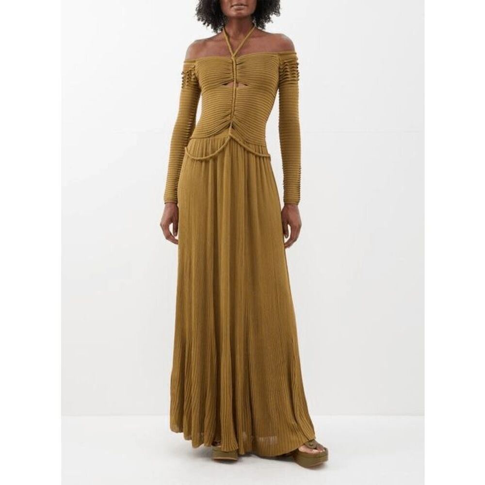 NWT Altuzarra Ruched Off-the-shoulder Cutout Imia Maxi Dress Medium $1795